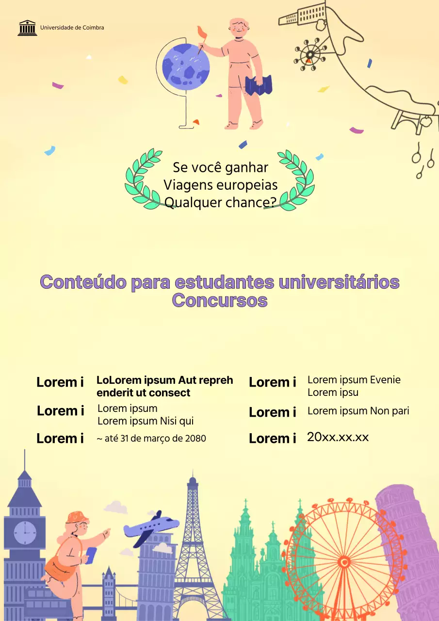 Promover anúncios de recrutamento para estudantes universitários que queiram trabalhar no estrangeiro