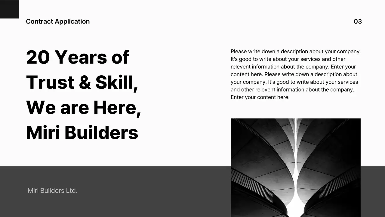 블랙 모던 건설 광고 프레젠테이션