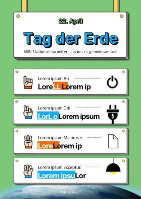 Eine niedliche grüne Einführungskampagne in Chartreuse und Blau