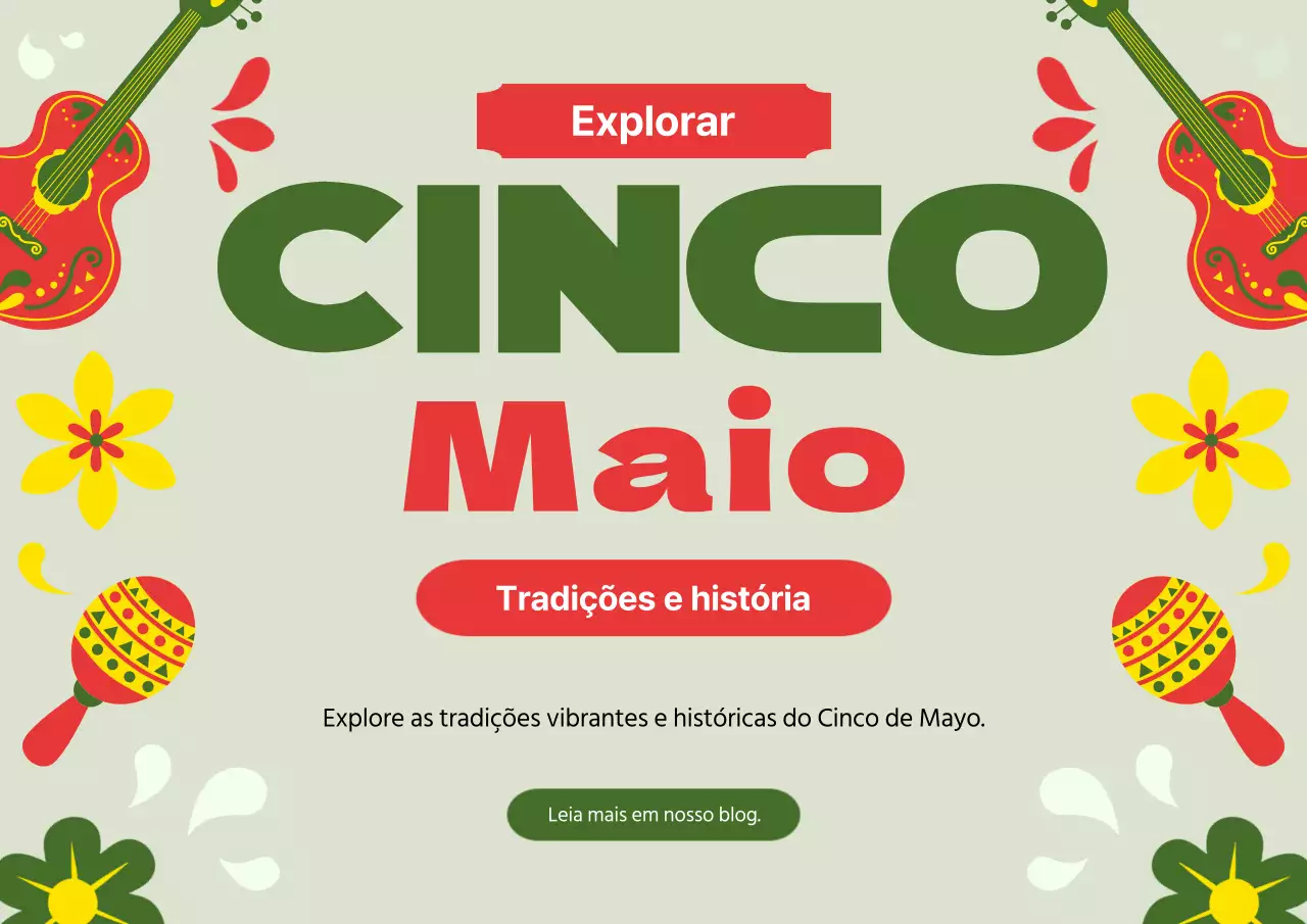 Explicador moderno do Cinco de Mayo em verde e vermelho