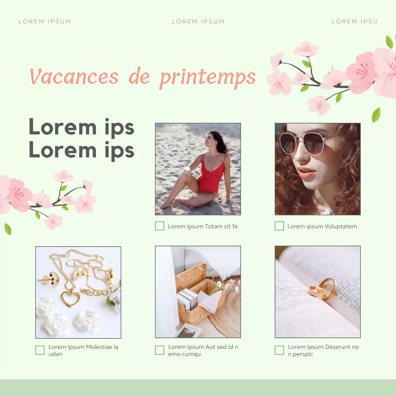 Promotion sur les soldes de printemps de Green and Pink Elegant