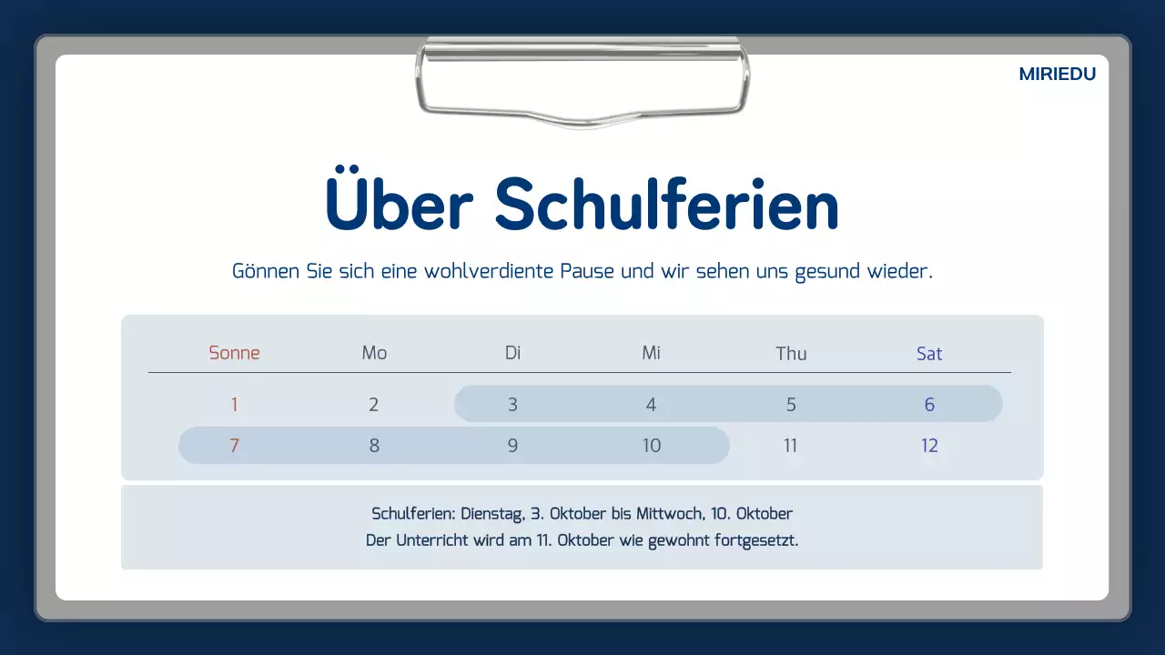 Marineblaue einfache Schulankündigung