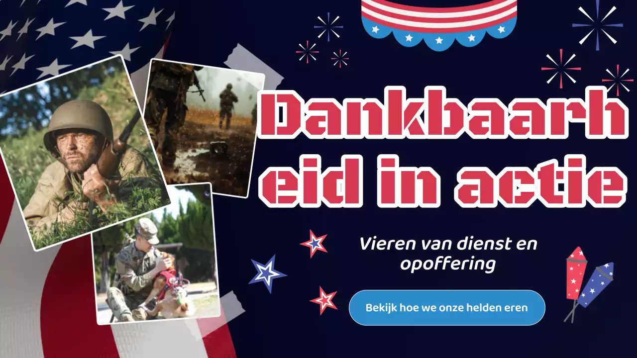 Marineblauwe moderne herdenkingsdag miniatuurvideo