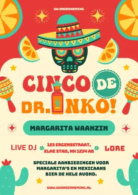 Rood en groen moderne Shinko de Dringko evenementgids