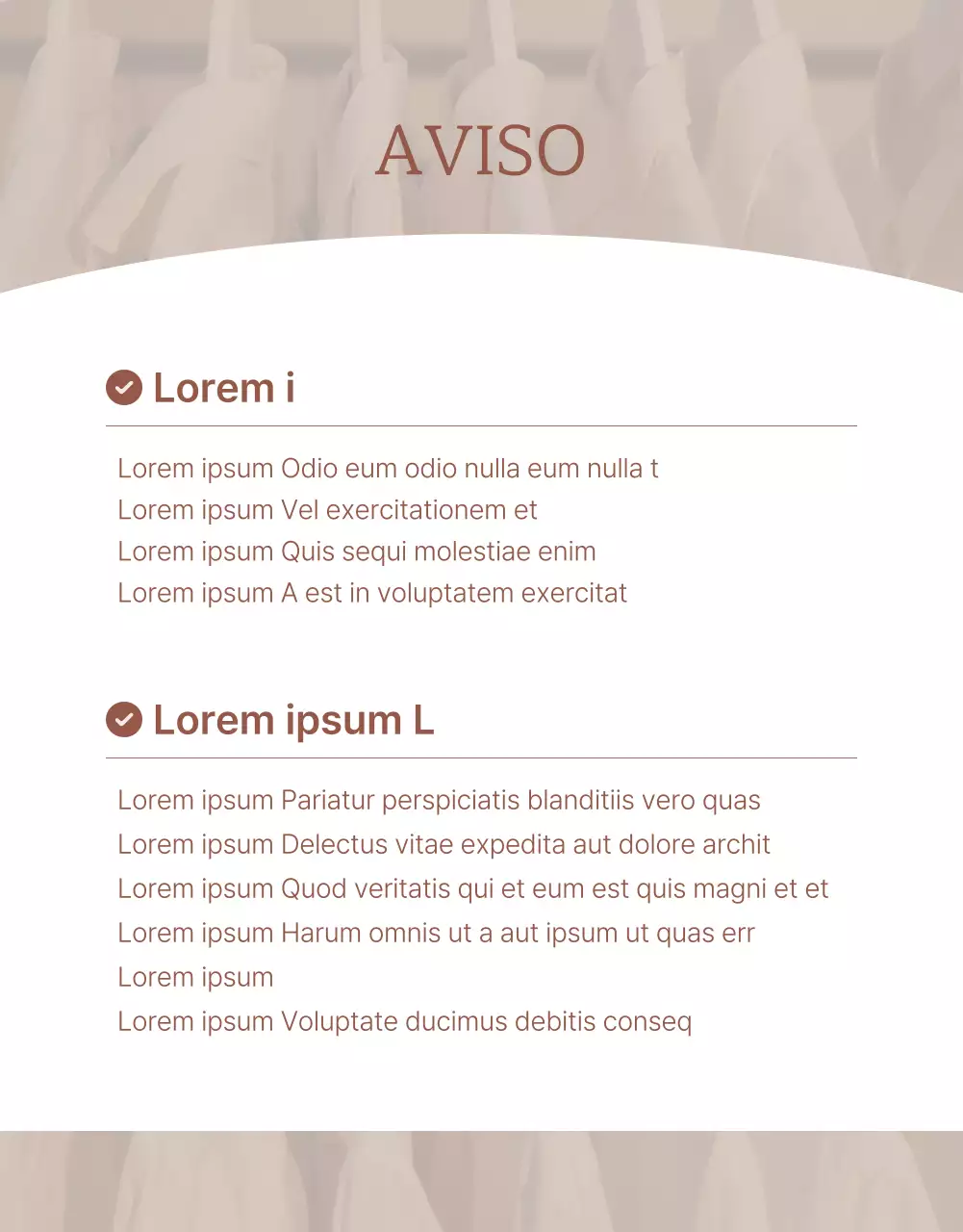 Promociona un moderno centro comercial de moda en rosa y marrón