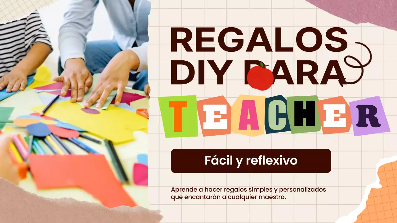 Guía de regalos DIY modernos en beige y naranja para profesores
