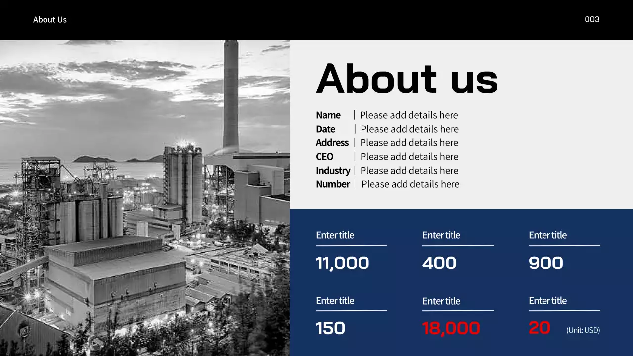 블루 모던 산업 프리젠테이션