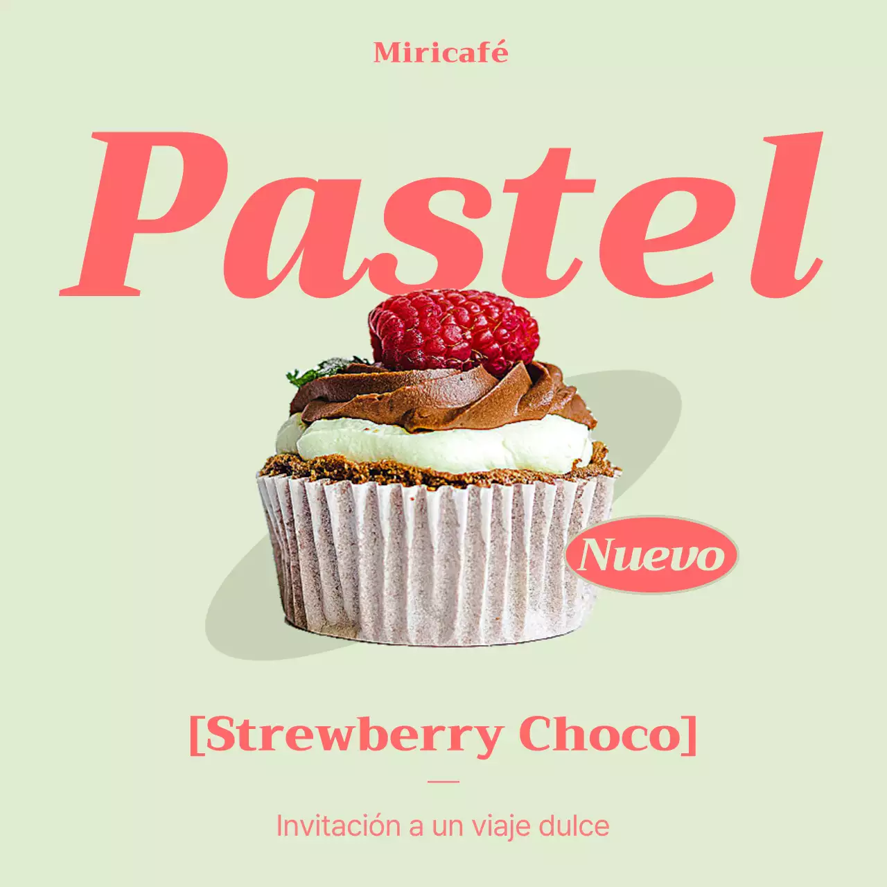 Promover un postre de café kitsch de menta y naranja