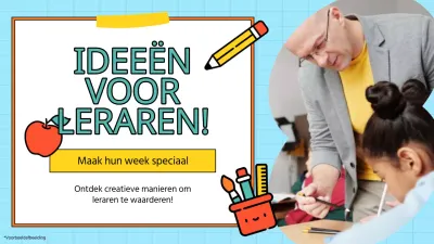 Blauw en Geel Moderne Lerarendag Cadeaugids