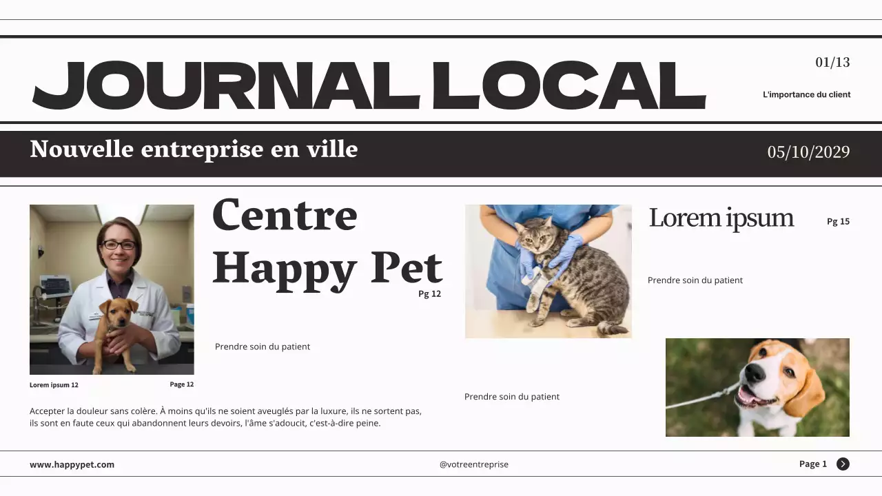 Présentation d'entreprise minimaliste grise de journaux classiques