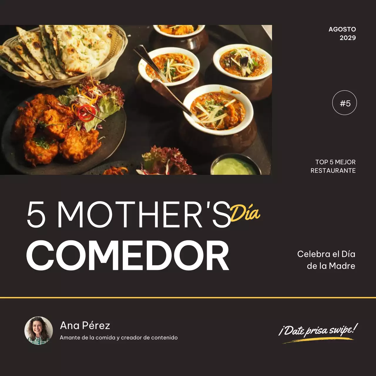 Guía de lugares recomendados por Black Modern para comer en la celebración del Día de la Madre