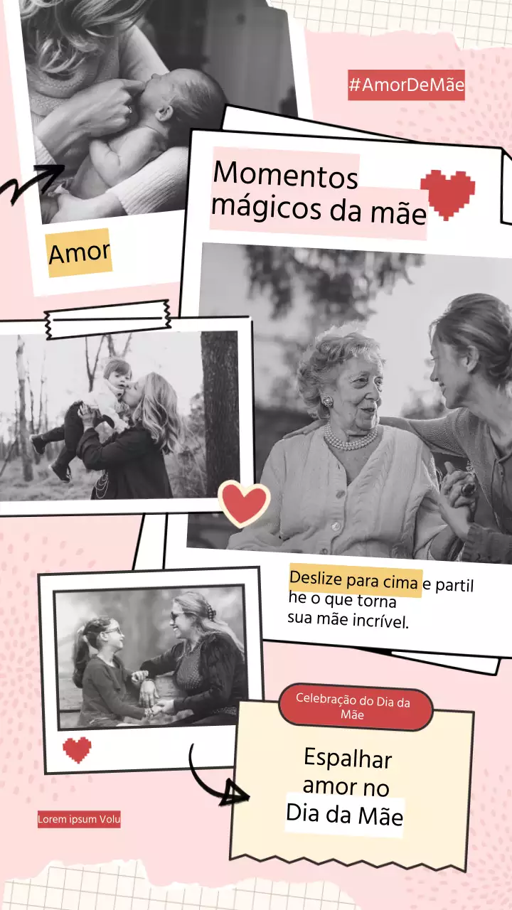 Colagem de fotografias Pink Pop Happy Mother's Day