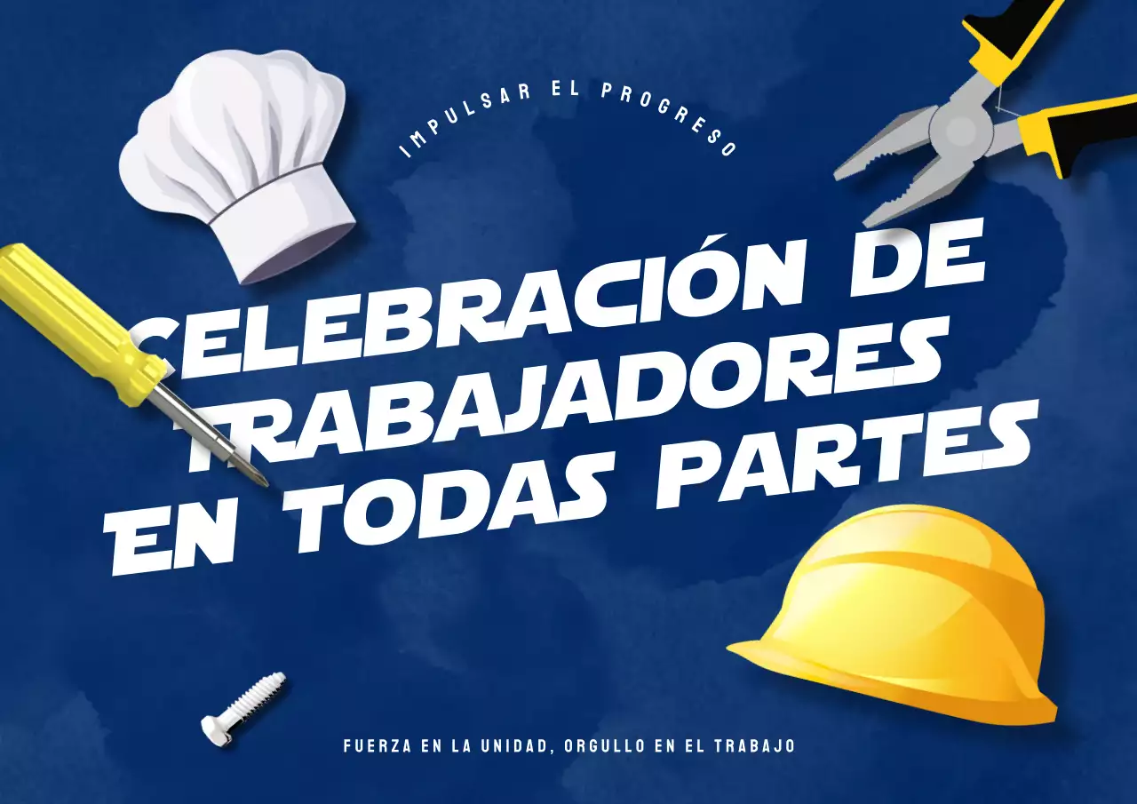 Una sencilla campaña del Primero de Mayo en azul marino