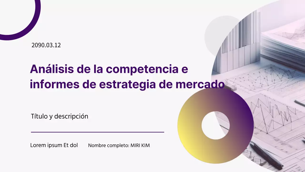 Informes geométricos de análisis de la competencia en gris y morado