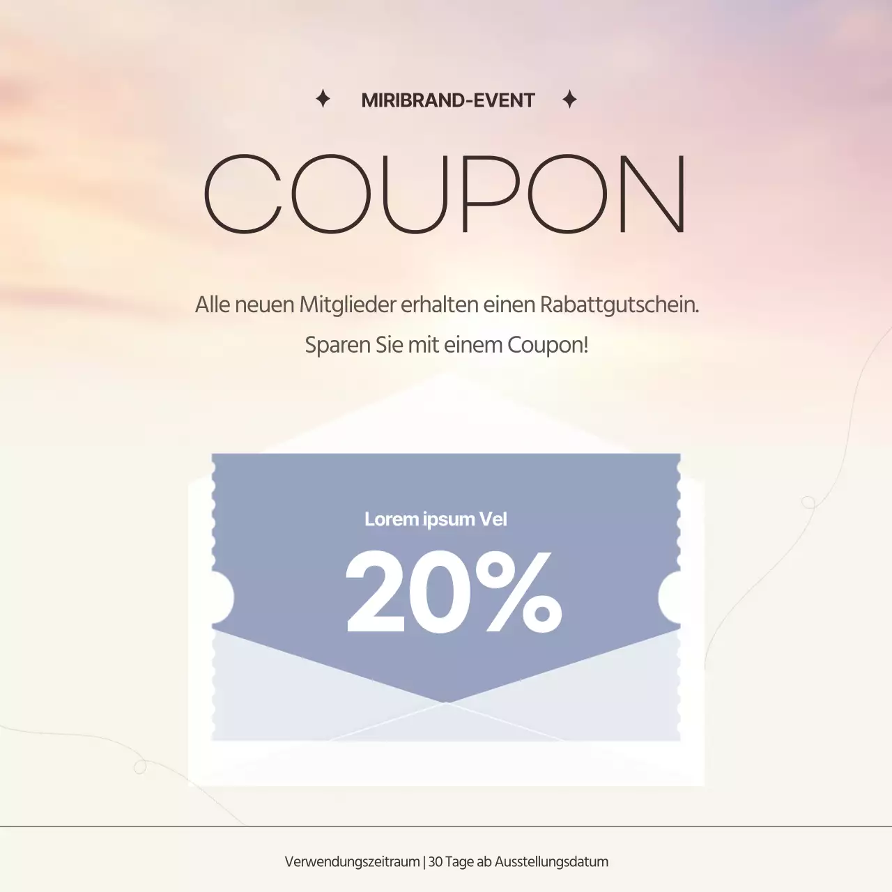 Fördern Sie das Marketing Ihrer Marke mit einem einfachen Sonnenuntergangshimmel in Beige