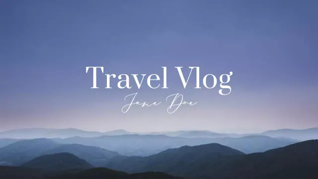 Wit en Blauw Minimal Esthetic Travel Vlog Promotie