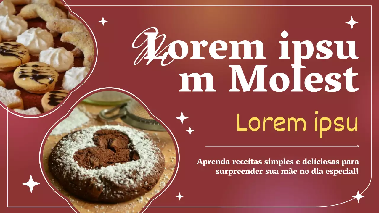 Receita de cozinha moderna vermelha e branca para o Dia da Mãe