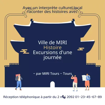 Promouvoir les visites historiques avec une touche traditionnelle d'or et de bleu marine