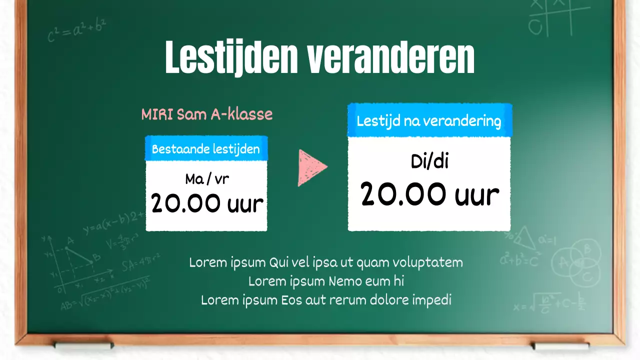 Een leuke groen-witte schoolaankondiging