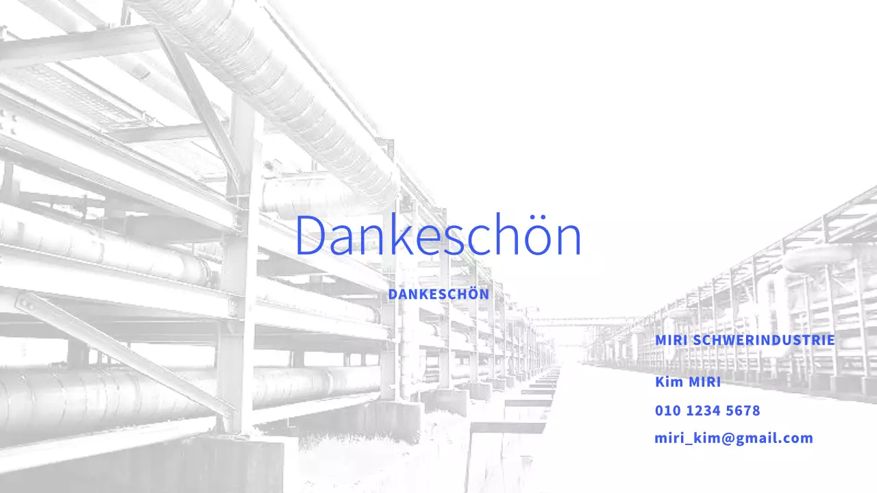 Ein minimalistischer Businessplan für die Schwerindustrie in Blau