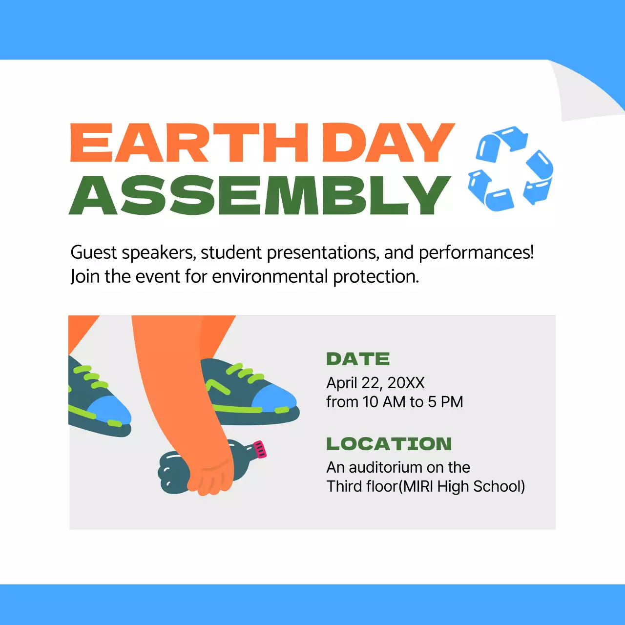 Bài đăng trên mạng xã hội quảng cáo Ngày Trái đất hiện đại đầy màu sắc