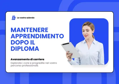 Pubblicità blu moderna per la stagione delle lauree