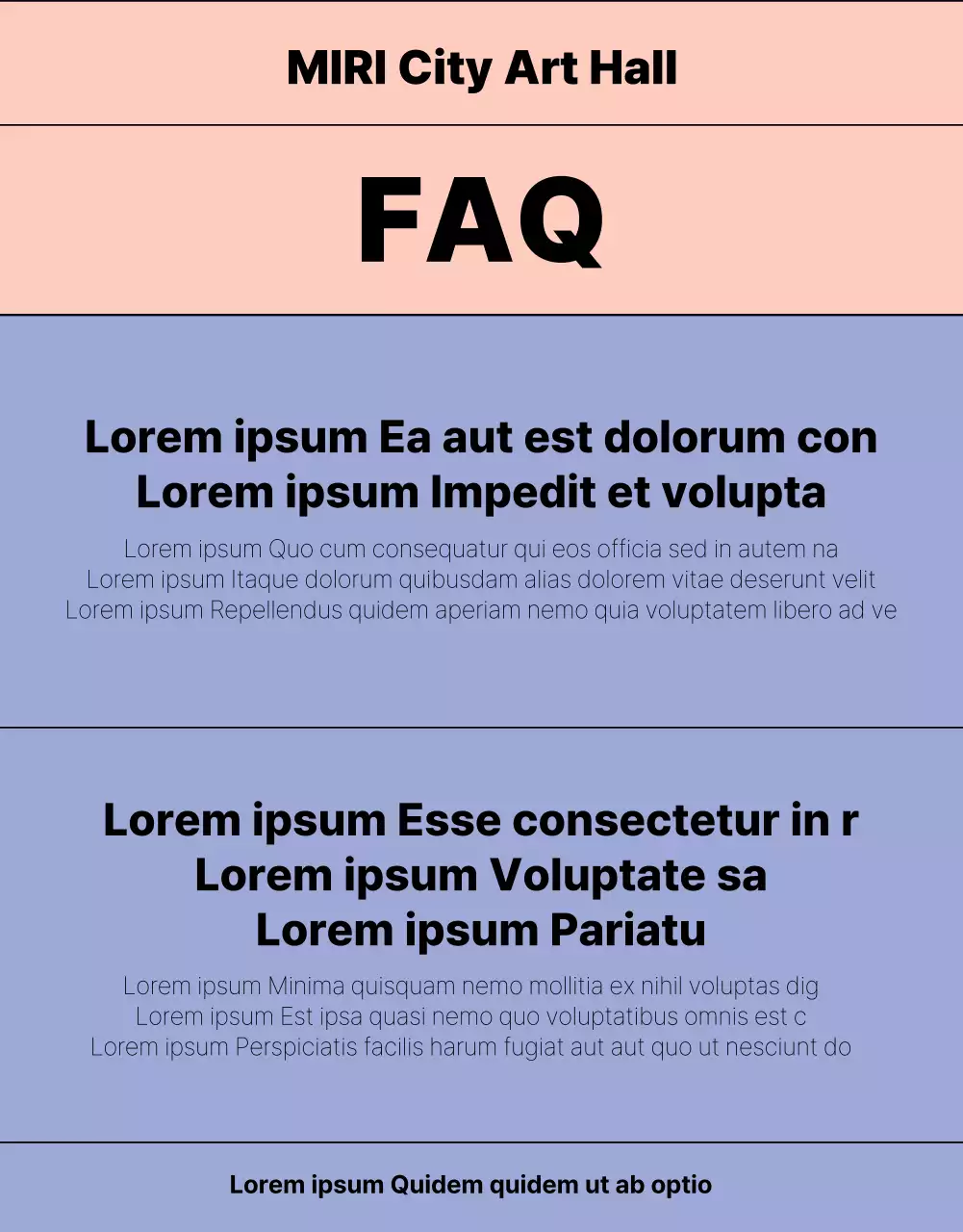 Des informations simples sur le programme en mauve et en rose