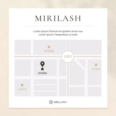 Mapa de localización de pestañas marrones y beige sencillas