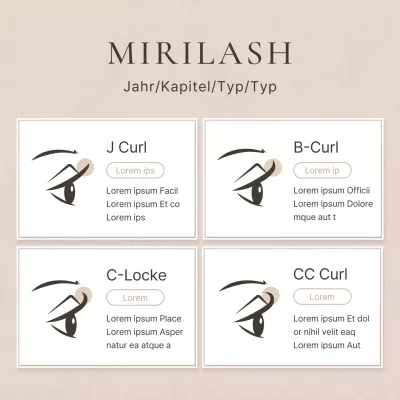 Förderung moderner Wimpernverlängerungen in Braun- und Beigetönen