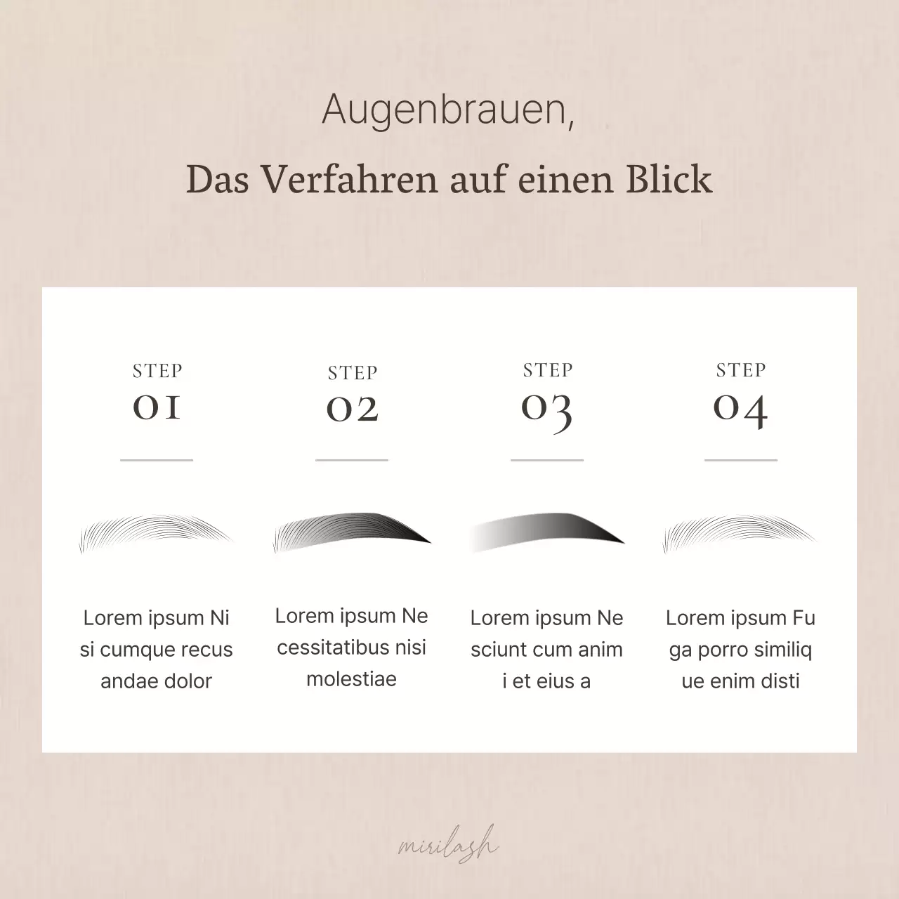 Förderung einfacher brauner und beiger Augenbrauenbehandlungen