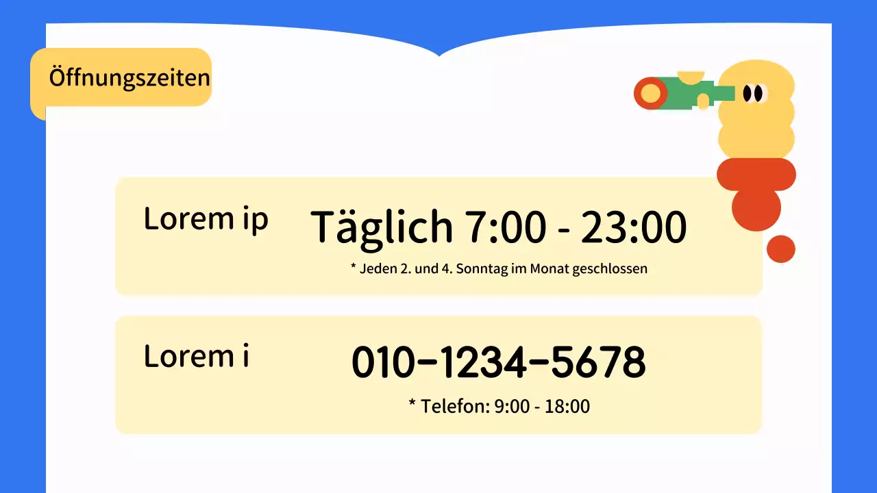 Ankündigung des Blue Study Café