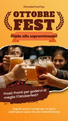 Pubblicità della festa di ottobre in grassetto arancione e marrone
