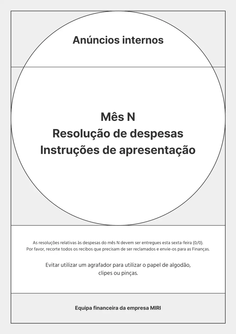 Resoluções de despesas minimalistas em cinzento e preto para anúncios internos