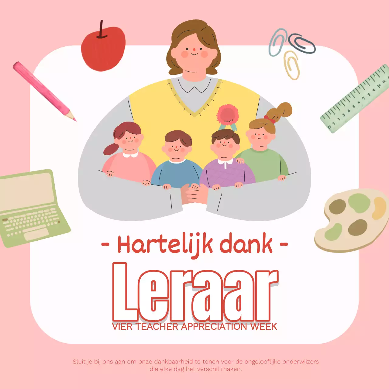 Pink Simple Nationale Teacher Appreciation Week Publiciteit