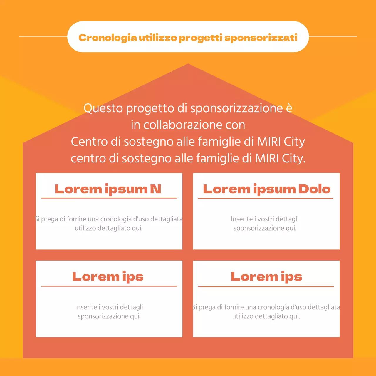 Un semplice rapporto di storia della donazione arancione e giallo