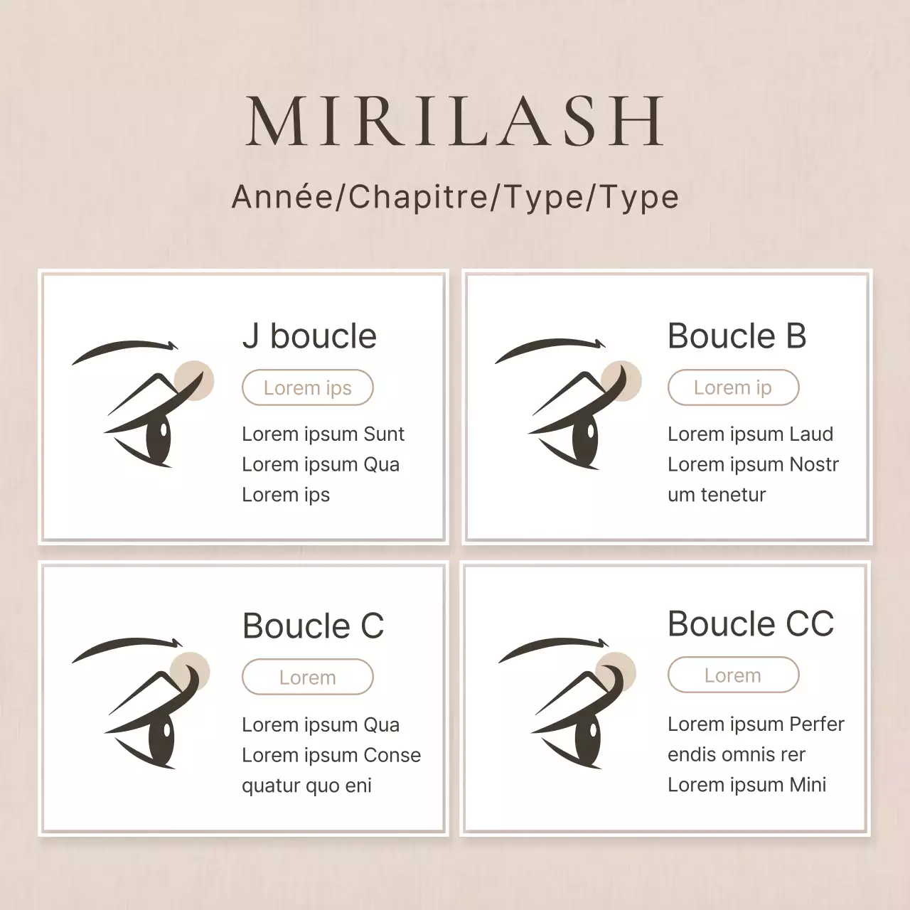 Procédure simple de pose de cils dans une promotion de beauté brune et beige