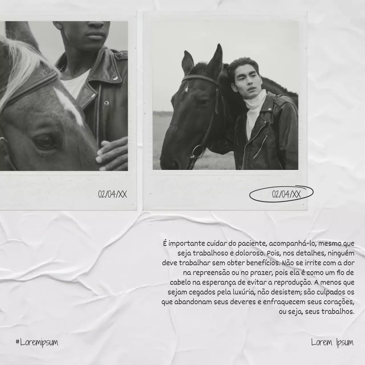 Preto e branco Minimal Simple Vintage Notice Photo Collage Instagram Post