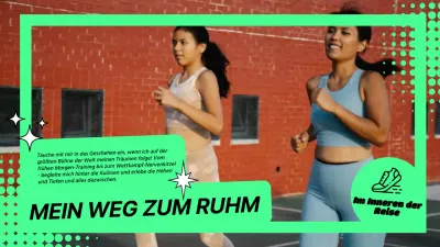 Trendiger Sport-Vlog-Haupttitel in fluoreszierendem Grün