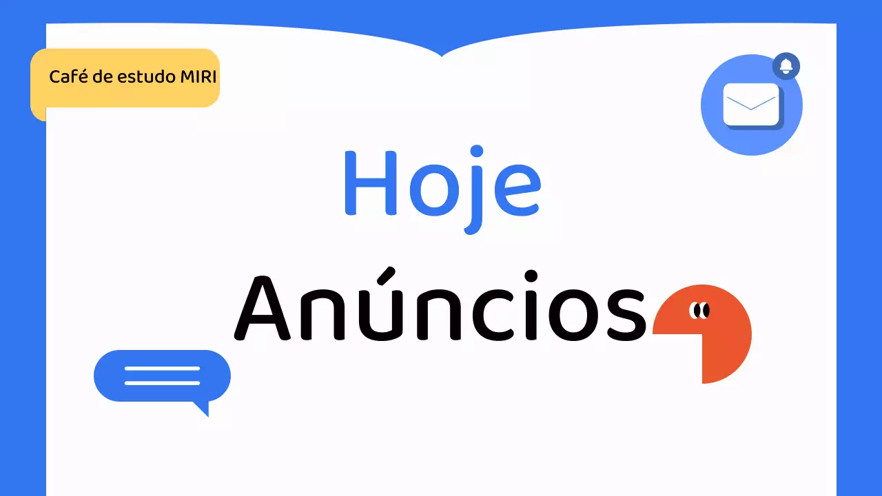 Anúncio do Café de Estudo Azul