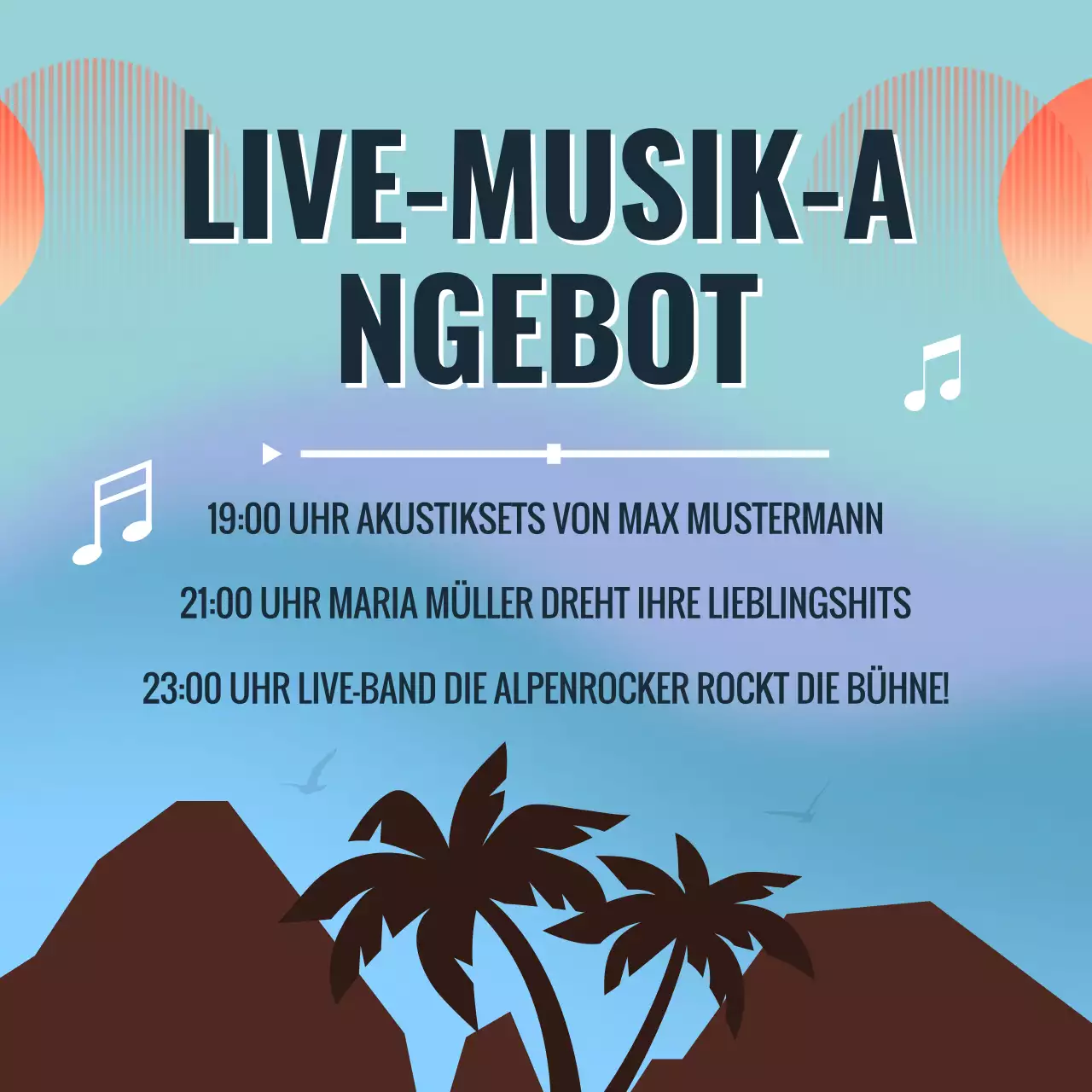 Die Spring Break Party-Kampagne der Trendy Bar in Blau und Orange