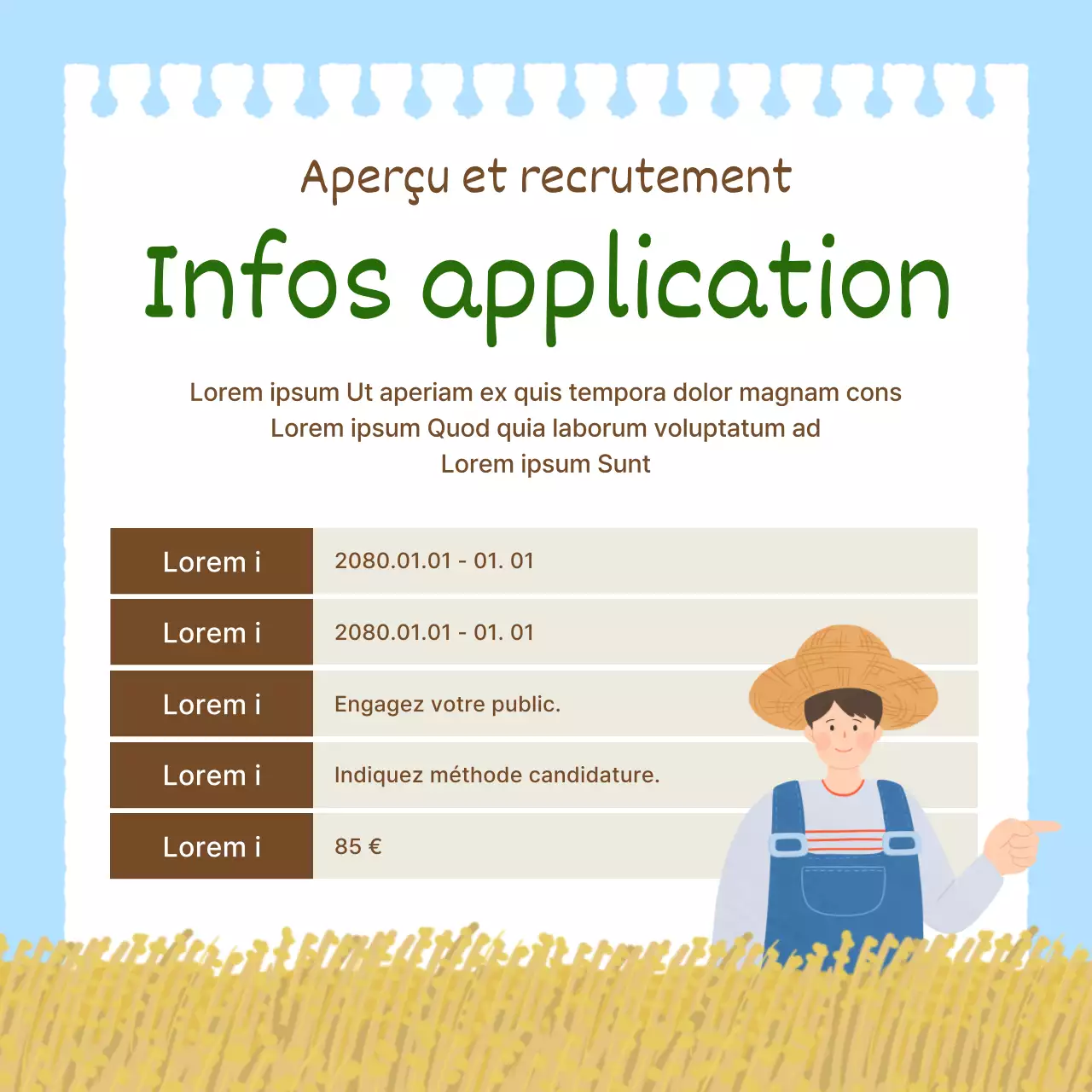 Promouvoir des expériences rurales simples en bleu clair