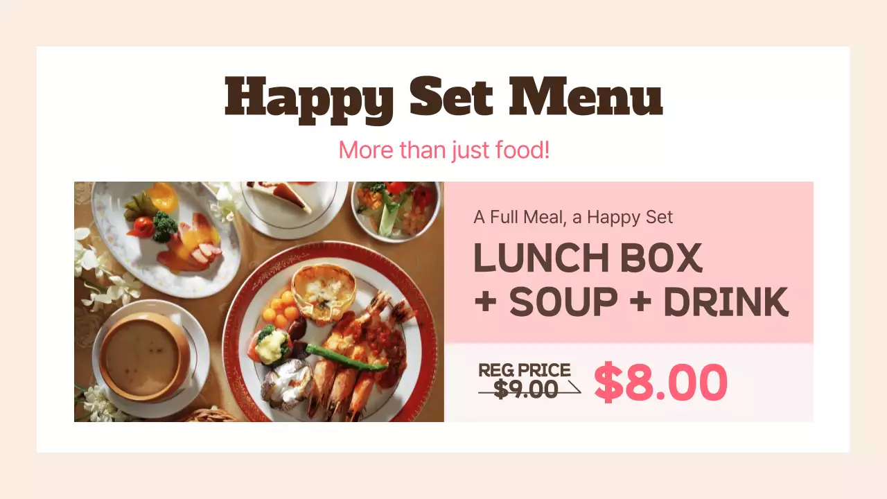 Pink Modern Menu Guide Presentation