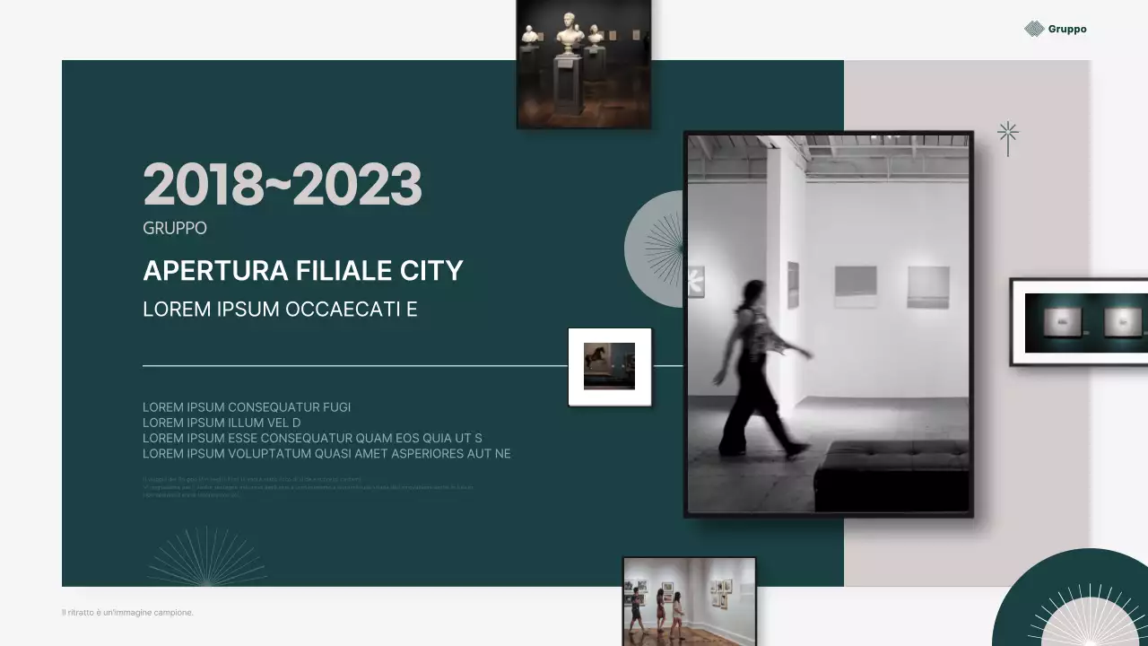 Una semplice presentazione di anniversario in verde e beige