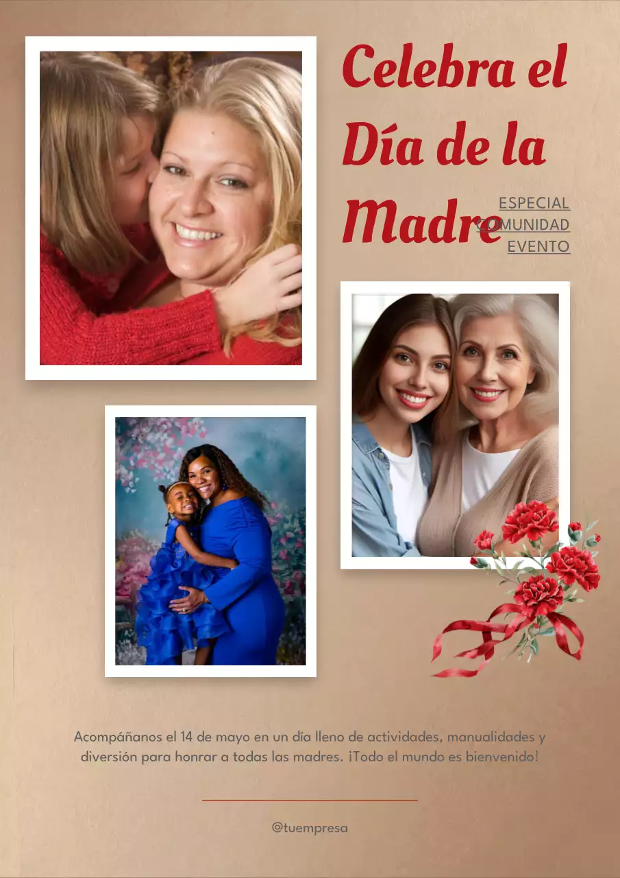 Beige Elegante Promoción Día de la Madre