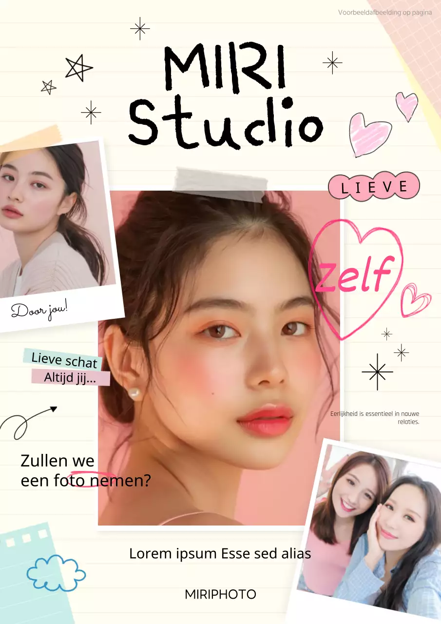 Een gezellige zelfstudio in ivoor en roze promoten