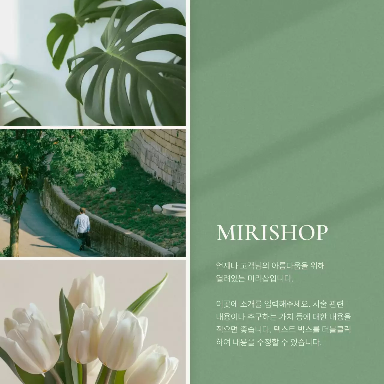 초록색의 모던한 SNS 마케팅 피드 홍보