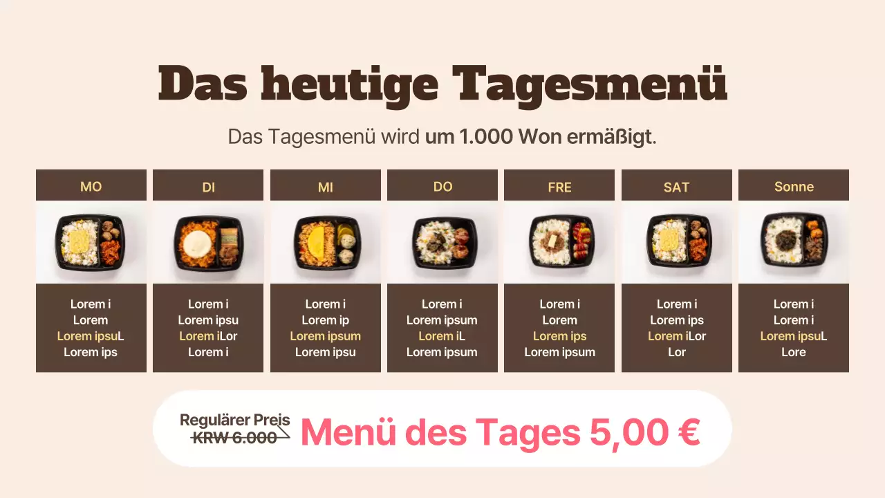 Einfacher Werbeflyer in rosa und beige für die Filiale