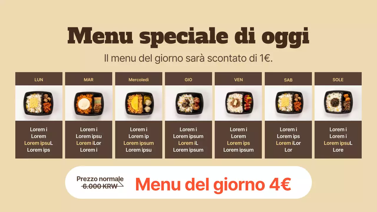 Promuovere un semplice ristorante bento in marrone e beige