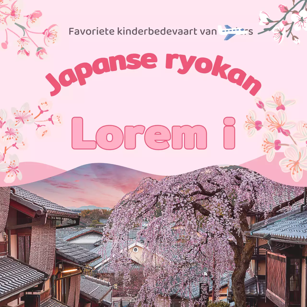 Promoot roze en warmroze, oosters geïnspireerde Japanse vroomheidstrips