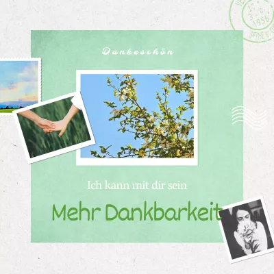 Ein einfaches Posting in Grün und Elfenbein für den Monat der Dankbarkeit